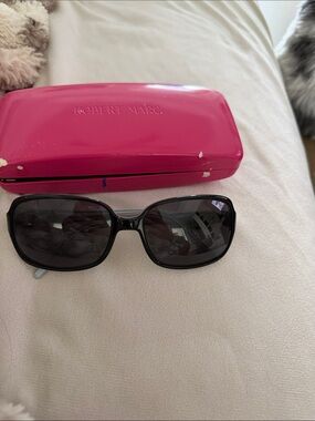 Robert Marc Women's Black Sunglasses with Pink Hard Case